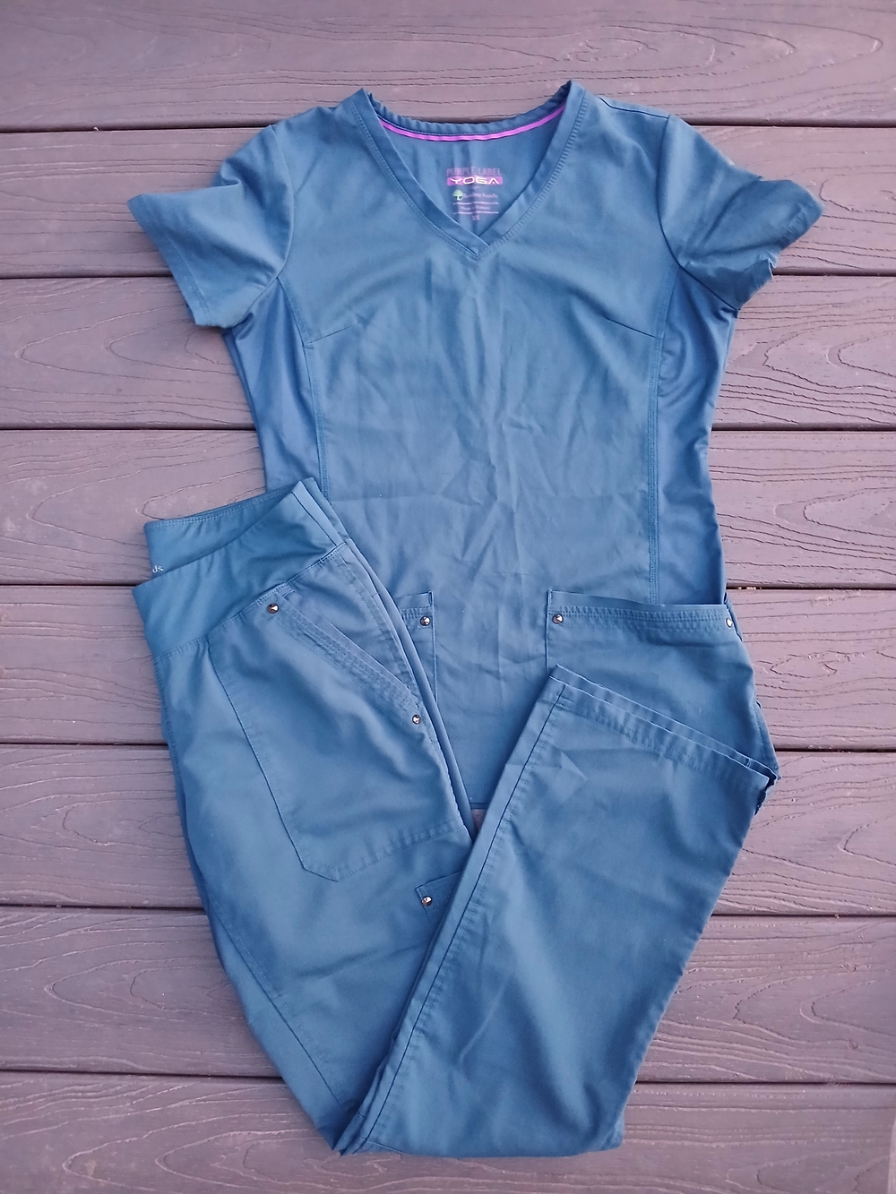 healing hands Teal Women's Scrub Top & Pants Set